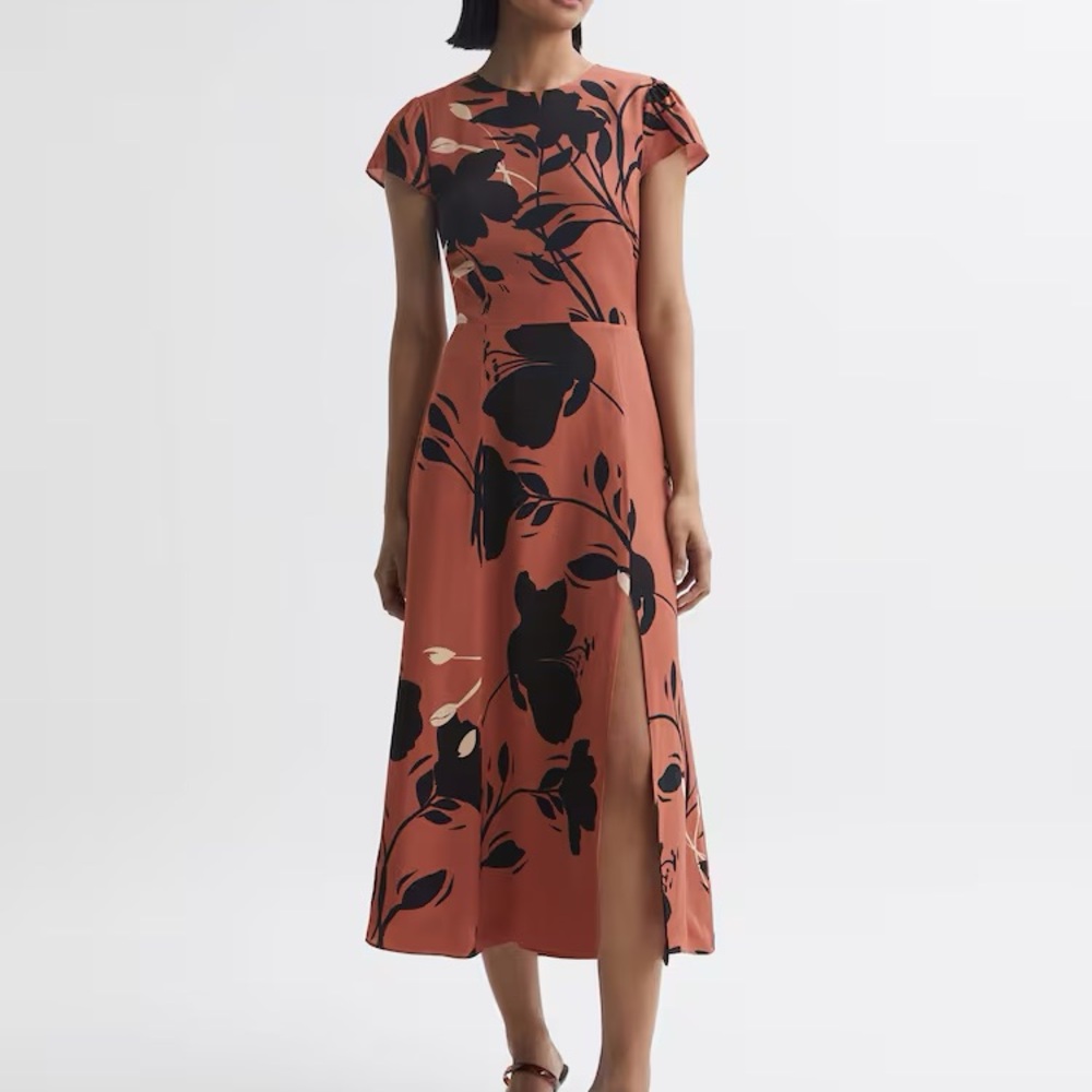 Floella Print Midi Dress by Reiss
